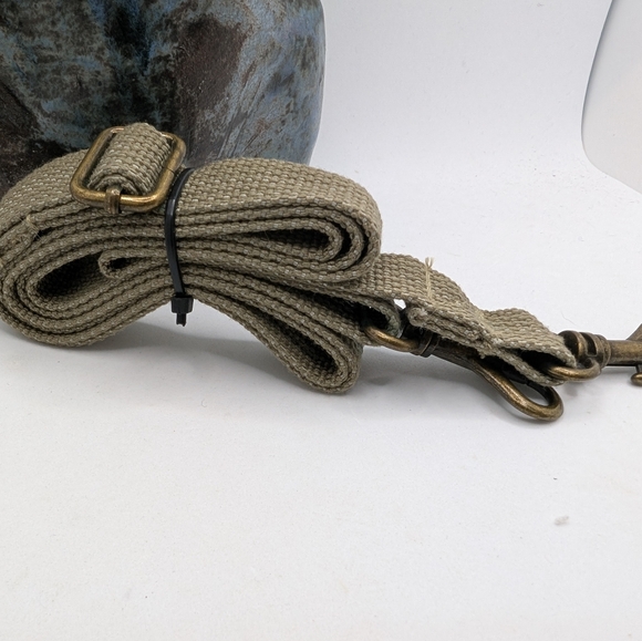 Handbags - Khaki Crossbody Replacement Strap with Brass Color Hardware